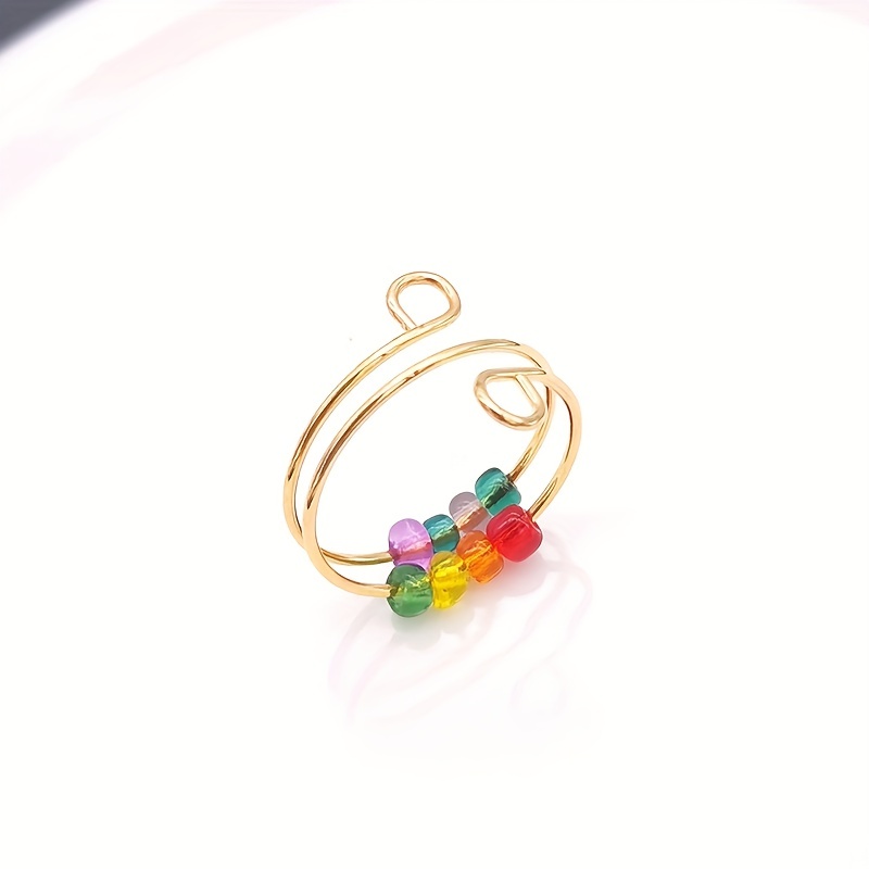 Colorful Bead Opening Decompression Ring